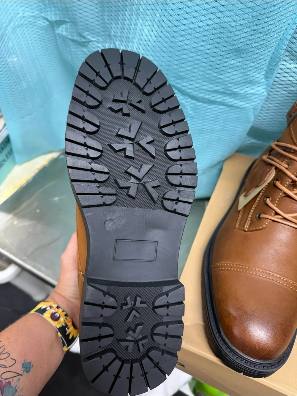 Brown Men’s Lace-Up Leather Work Boots